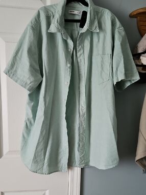 Sonoma Light Mint Green Short-Sleeve Button-Down Shirt